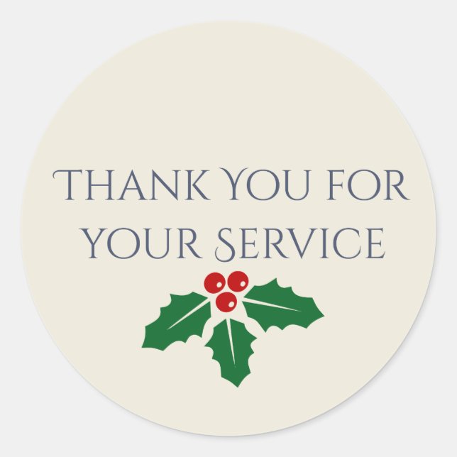Autocollant de service de Noël militaire Merci (Devant)