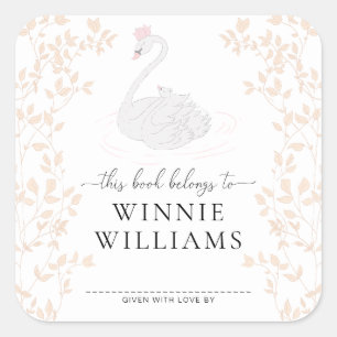 Autocollant de signet de livre de la Princesse aux