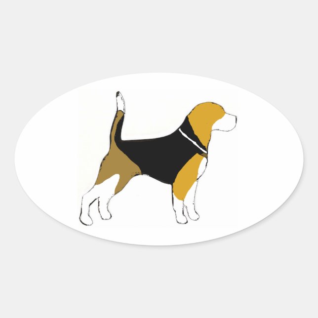 autocollant de silhouette beagle (Devant)