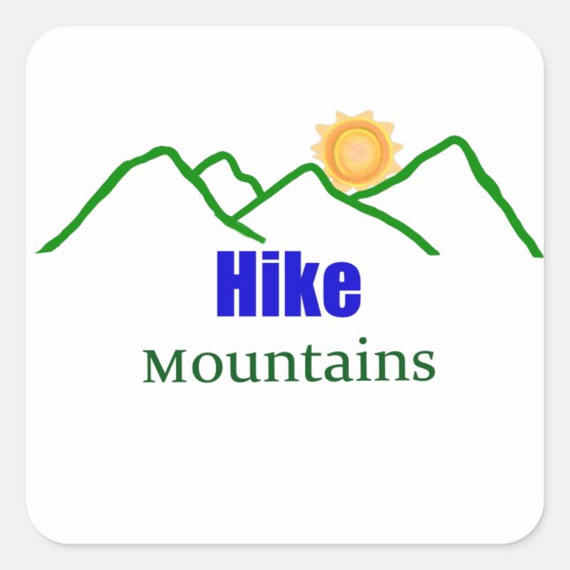 Autocollant de silhouette de montagne de randonnée (Devant)