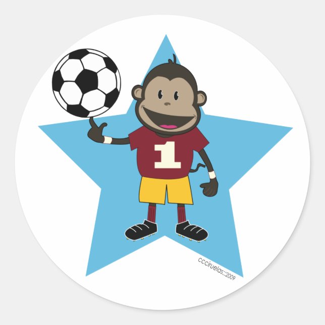 Autocollant de singe de football (Devant)