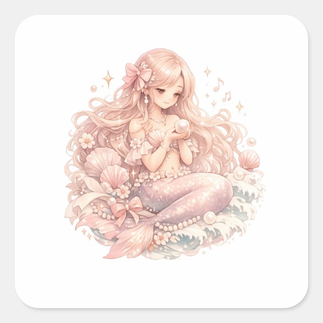 Autocollant de sirène pastel (Devant)