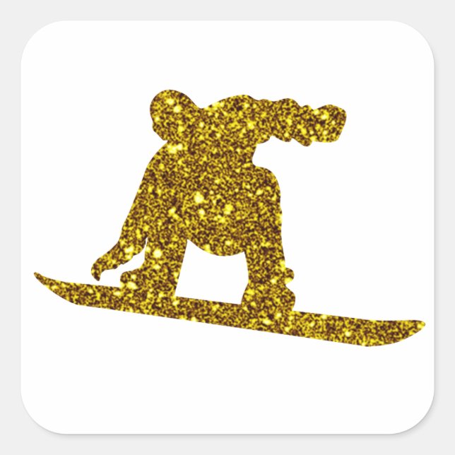 Autocollant de snowboard en or (Devant)