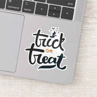 autocollant de sorcière d'Halloween trick or treat