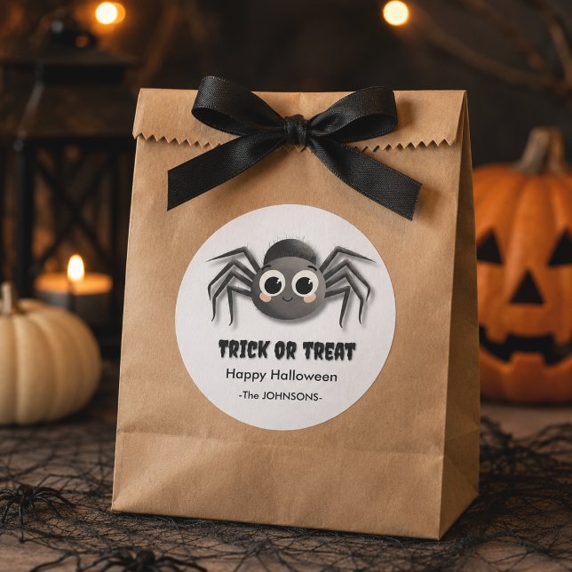 Autocollant de spider Halloween mignon – Trick or  (Créateur téléchargé)