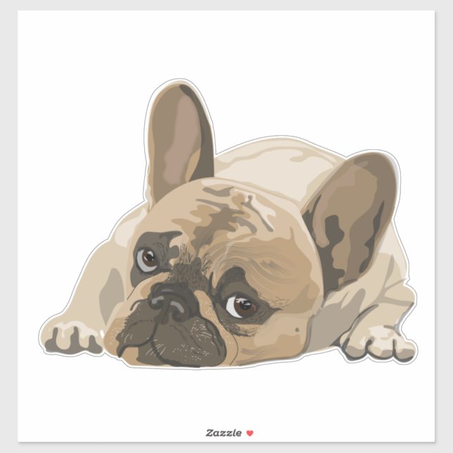 AUTOCOLLANT DE STYLE DÉCOUPÉ BULLDOG CHIEN MIGNON  (Feuille)