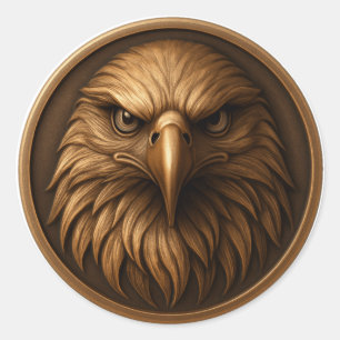 Autocollant de style médaillon tête d'aigle royal