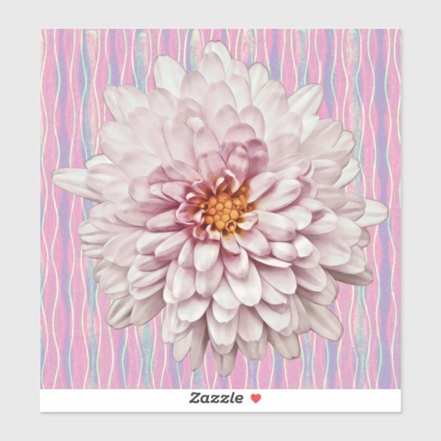 Autocollant de style Vintage rose Fleur Mum (Feuille)