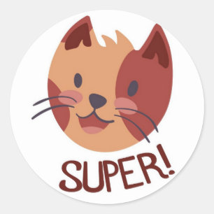Autocollant de super travail pour chat mignon