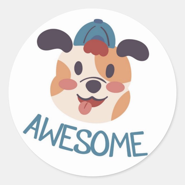 Autocollant de super travail pour chien mignon (Devant)
