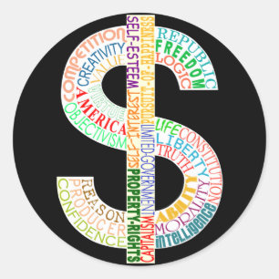 Autocollant de symbole dollar