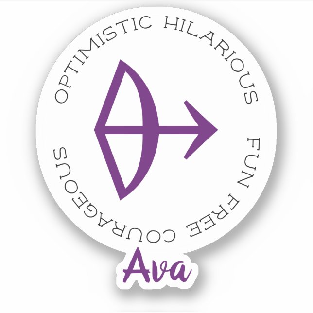 Autocollant de symbole du zodiaque Sagittaire (Devant)