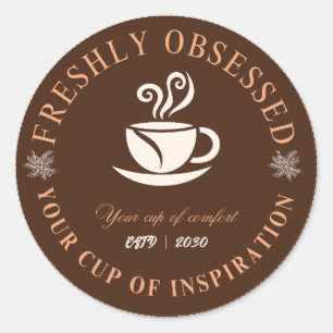 Autocollant de tasse à café Fraîchement Obsédé