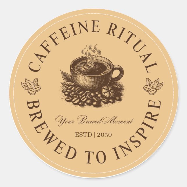 Autocollant de tasse à café Rituel de caféine Infu (Devant)