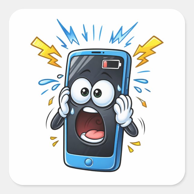 Autocollant de téléphone de dessin animé choqué ba (Devant)
