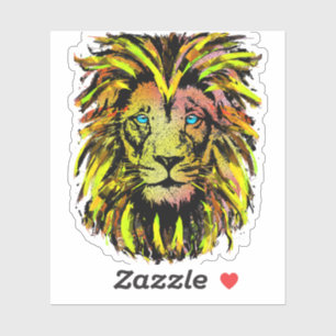 Autocollant de tête de lion - Autocollant de lion 