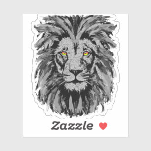 Autocollant de tête de lion - Lion gris autocollan