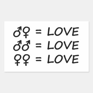 autocollant de texte d'amour - rectangle