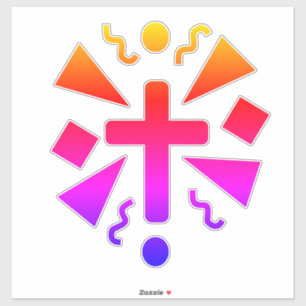 Autocollant de texte de foi Neon Cross pour voitur