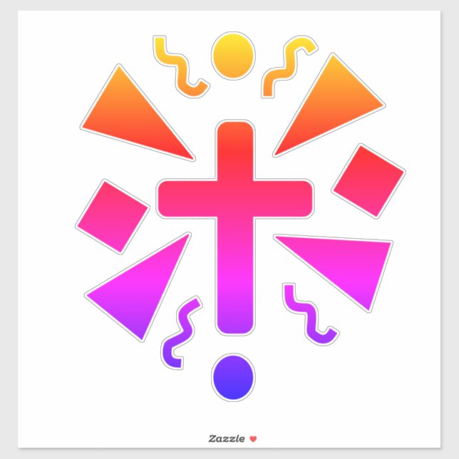 Autocollant de texte de foi Neon Cross pour voitur (Feuille)