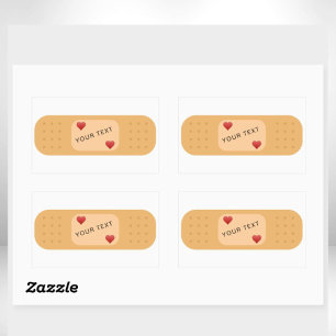 Autocollant de texte personnalisable pansement