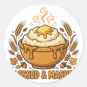 Autocollant de Thanksgiving Blessed et Mashed