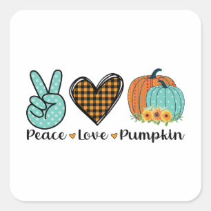 Autocollant de Thanksgiving mignon "Paix, Amour, C