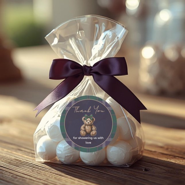 Autocollant de thème d'ours fille chic (Créateur téléchargé)