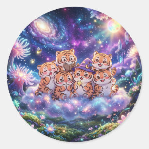 Autocollant de tigres amis de la galaxie mignon