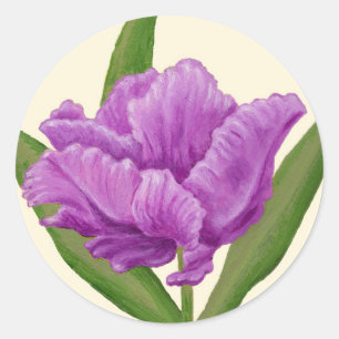 Autocollant de tulipe violette