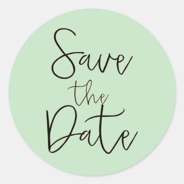 Autocollant de type SAVE THE DATE écriture Mint &  (Devant)