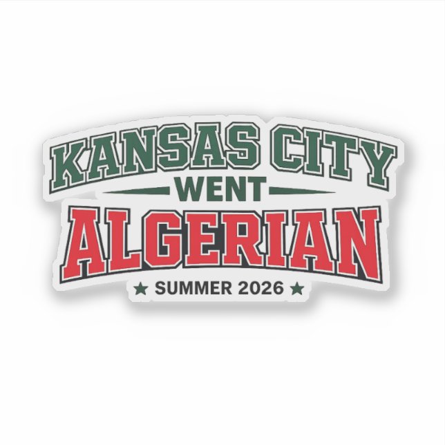 Autocollant de typographie algérienne de Kansas Ci (Devant)