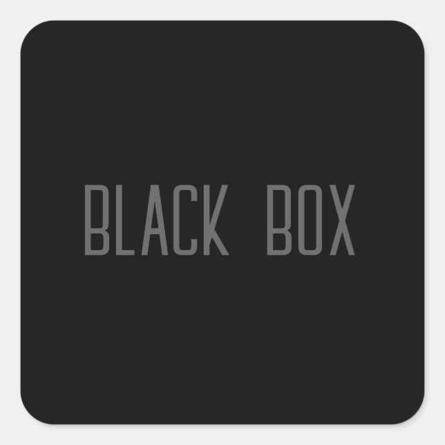 Autocollant de typographie - Boîte noire (Devant)