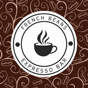Autocollant de typographie de logo de café
