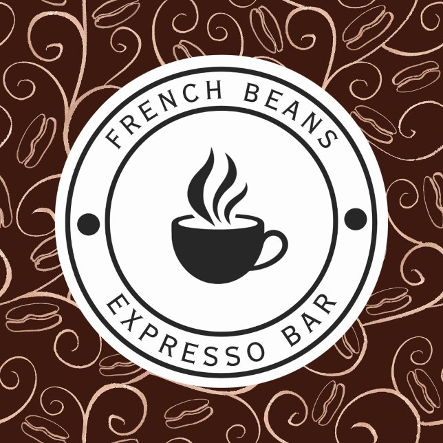 Autocollant de typographie de logo de café (Créateur téléchargé)