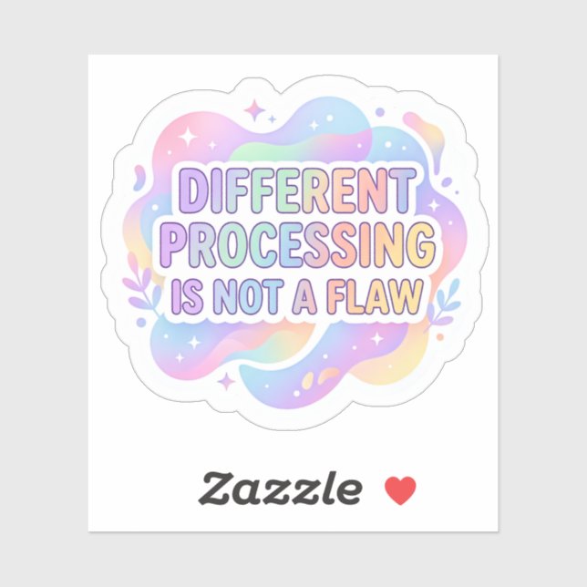 Autocollant de typographie pastel affirmant la neu (Feuille)