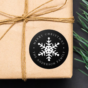 Autocollant de vacances Black Snowflake moderne