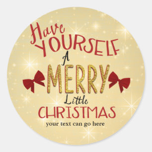 Autocollant de vacances de carte de Noël à ruban d