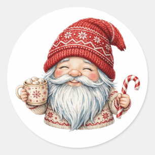 Autocollant de vacances de gnome de Noël amusant
