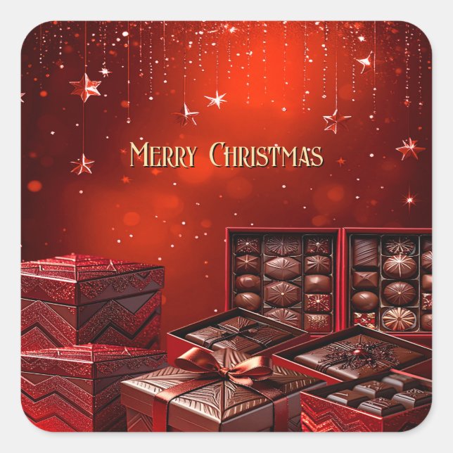 Autocollant de vacances de Noël au bonbon au choco (Devant)