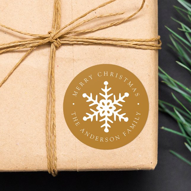 Autocollant de vacances en or Snowflake moderne (Créateur téléchargé)