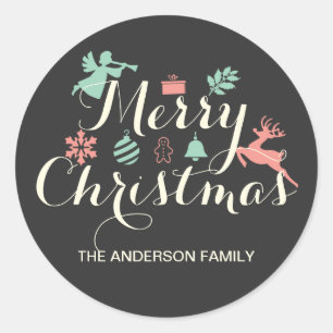 Autocollant de vacances Joyeux Noël