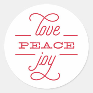 Autocollant de vacances LOVE PEACE JOY pour vous