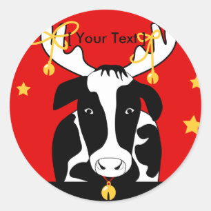 Autocollant de vache de Noël