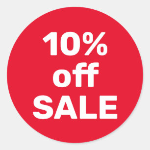 Autocollant de vente personnalisé 10% de réduction