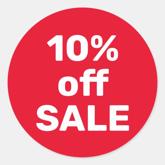 Autocollant de vente personnalisé 10% de réduction (Devant)
