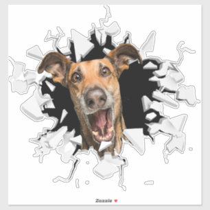 Autocollant de visage de chien de Fanny