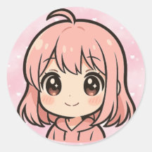 Autocollant de visage de fille d'anime Kawaii Mign