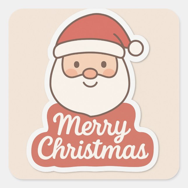 Autocollant de visage de Père Noël joyeux Noël mig (Devant)
