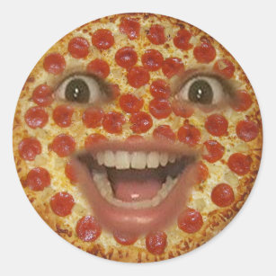 Autocollant de visage de pizza